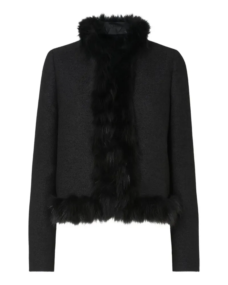 Fendi Jacke mit Faux Fur - Schwarz Schwarz