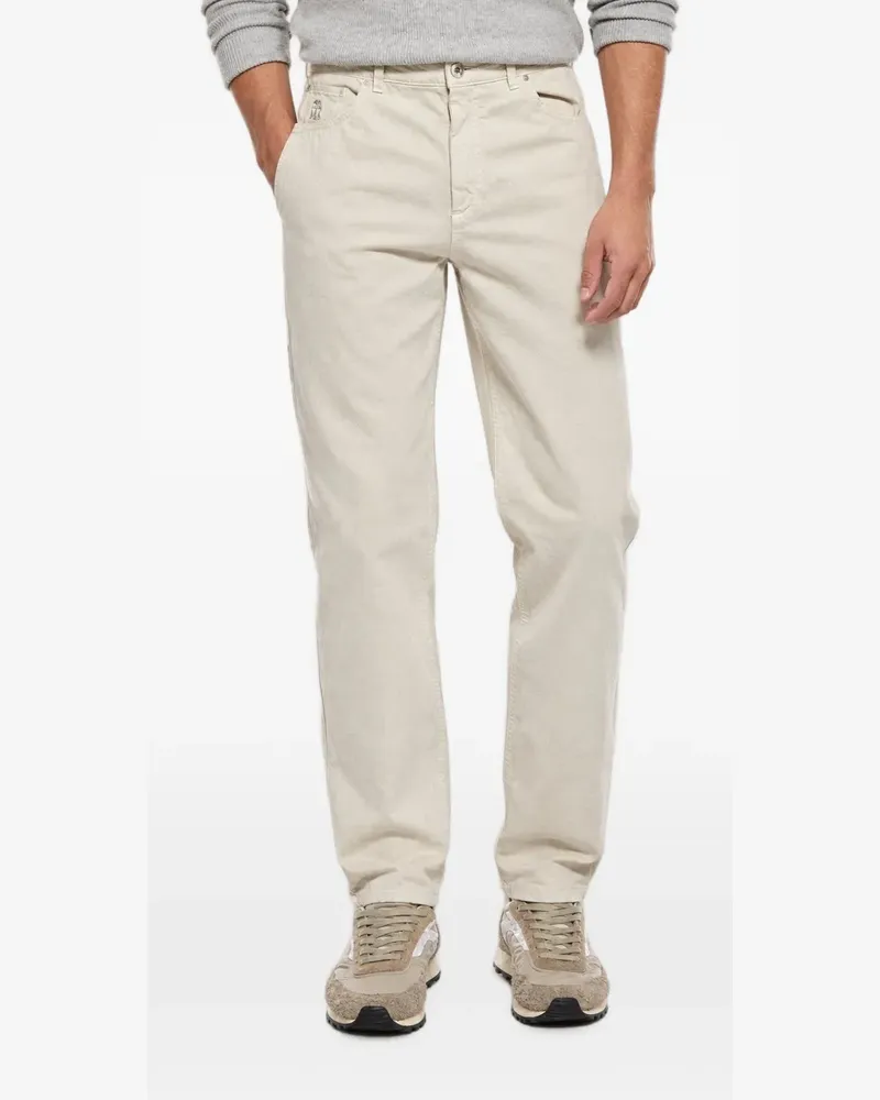 Brunello Cucinelli Gerade Hose im Five-Pocket-Design - Nude Nude