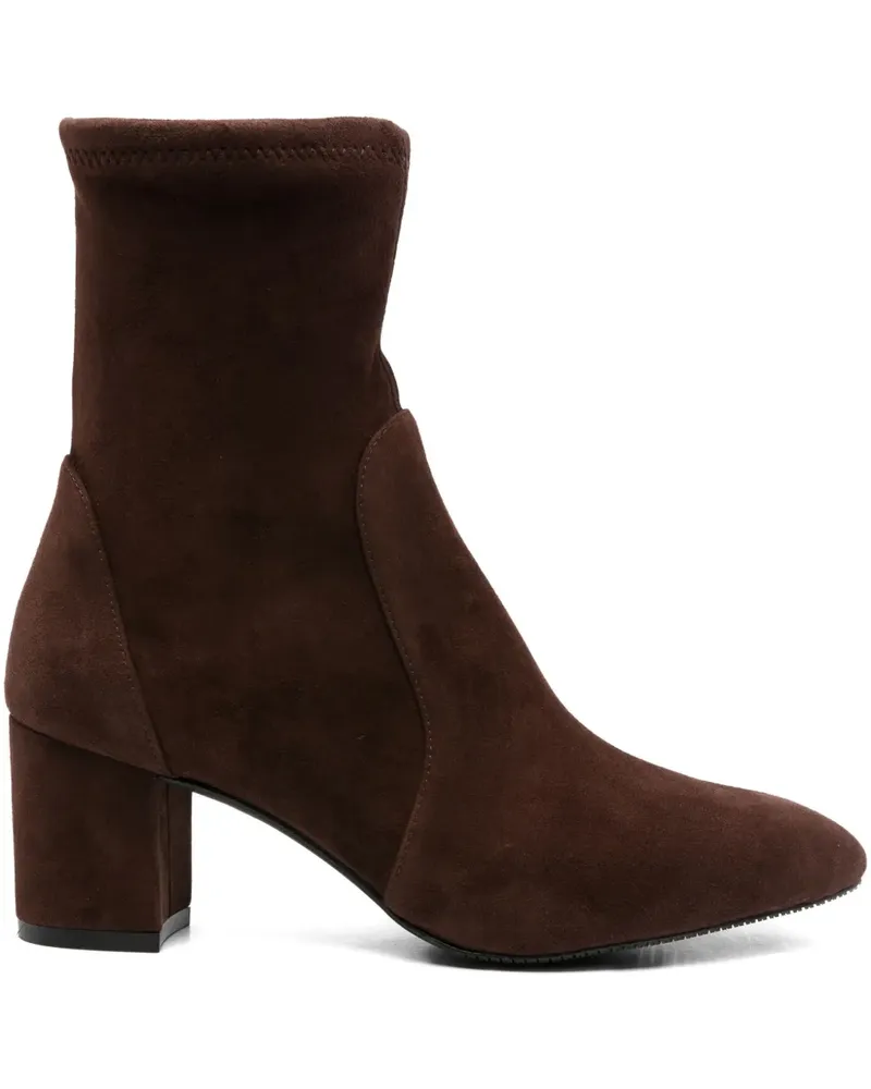Stuart Weitzman Sock-Boots aus Wildleder 65mm - Braun Braun