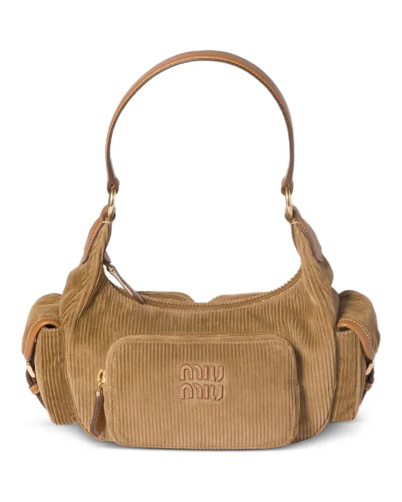 Miu Miu Schultertasche aus Cord - Braun Braun