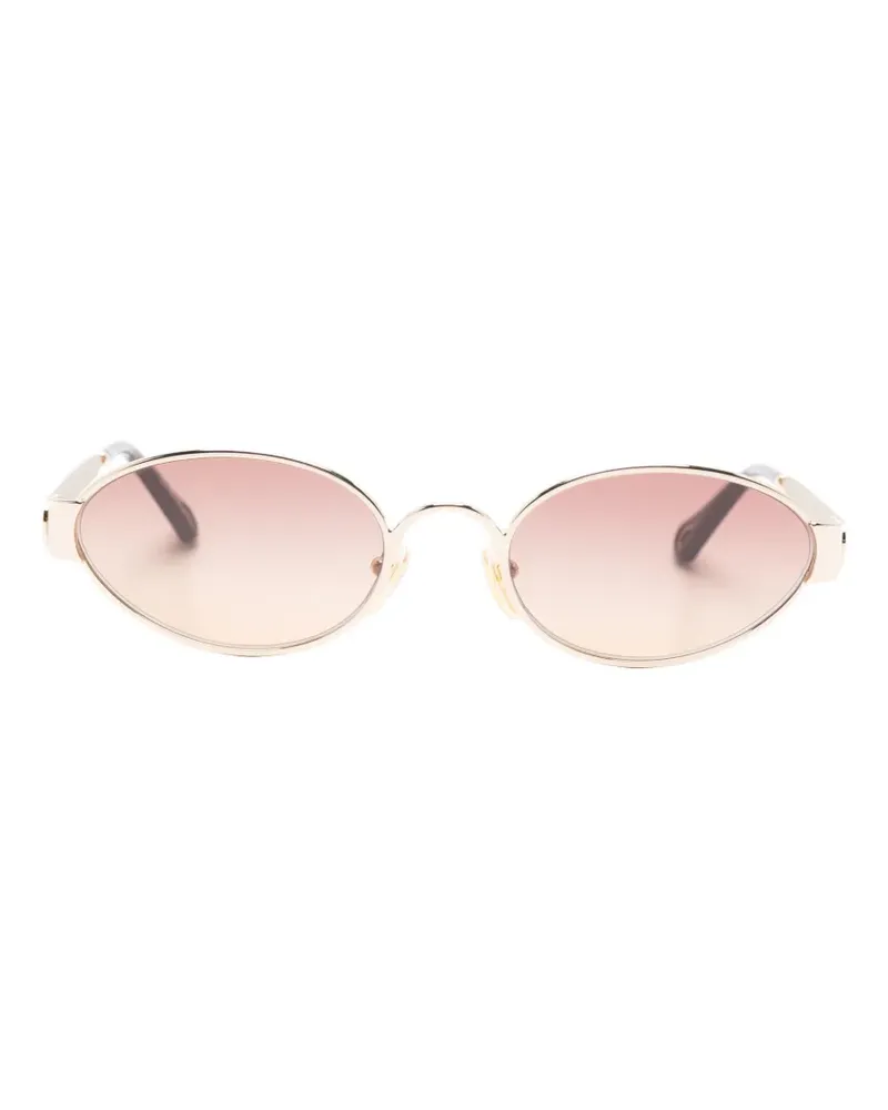 Chloé Sonnenbrille mit ovalem Gestell - Gold Gold