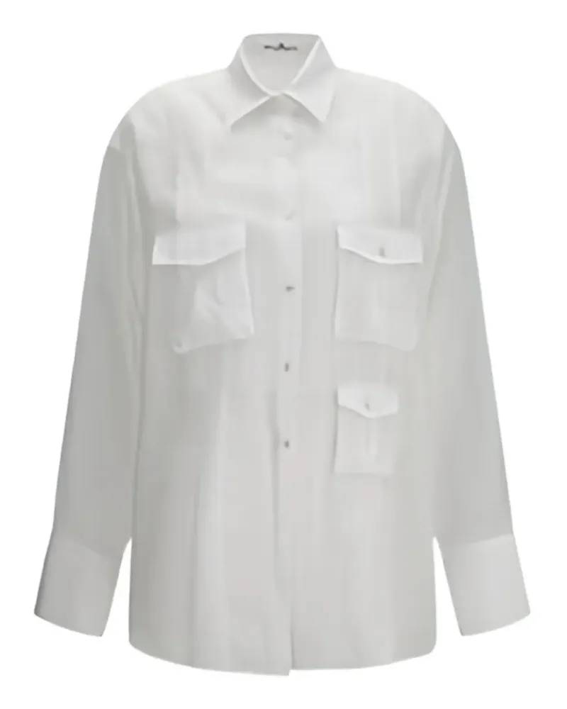 Ermanno Scervino multi-pocket pleated-detail shirt - Weiß Weiß