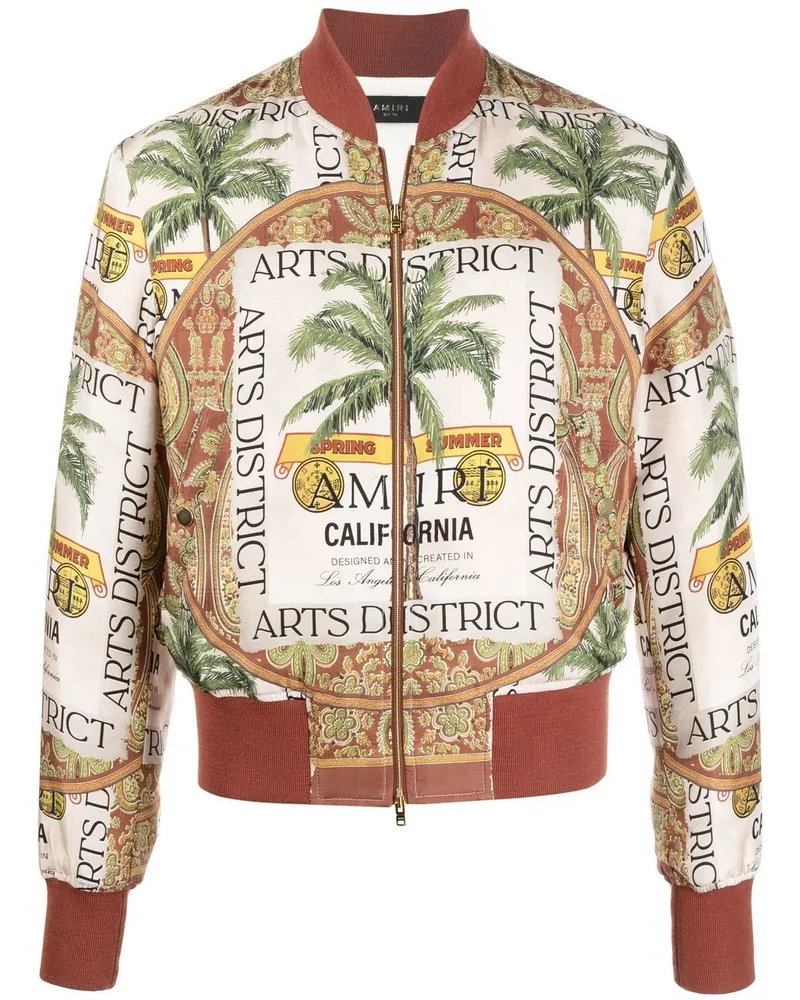 Amiri Bomberjacke aus Seide - Nude Nude