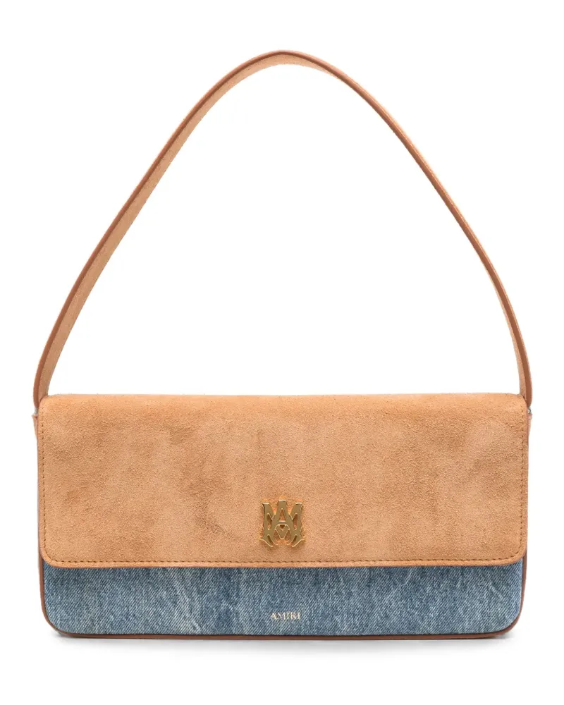Amiri MA Millie suede-panelled shoulder bag - Braun Braun