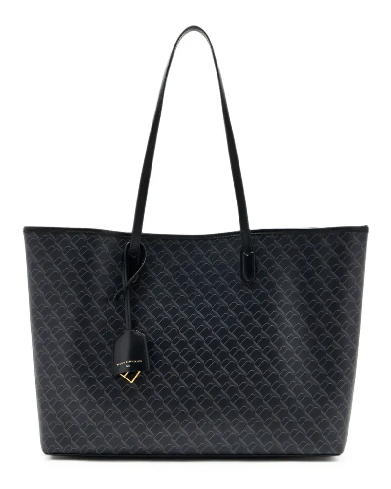 Tammy & Benjamin Schultertasche mit Monogramm-Print - Schwarz Schwarz
