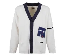 Cardigan mit Applikation - Weiß