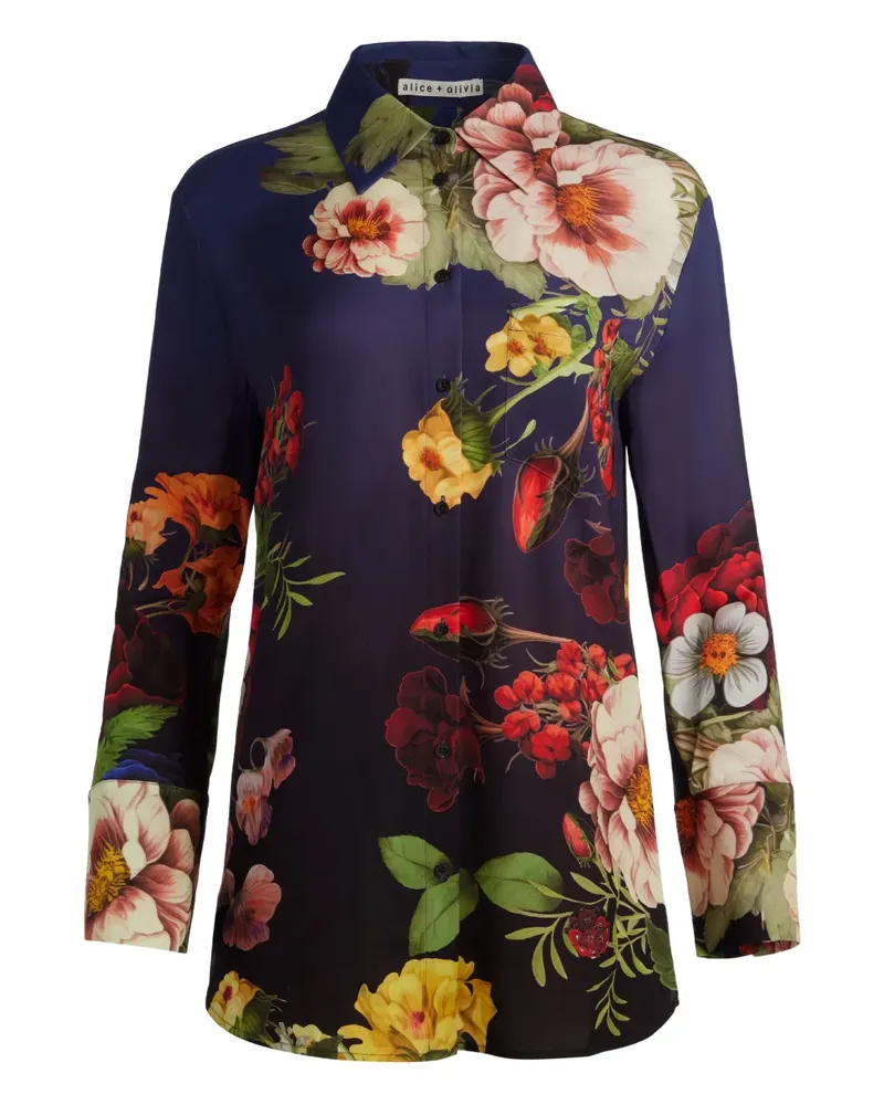 Alice + Olivia Finely floral button-down shirt - Blau Blau