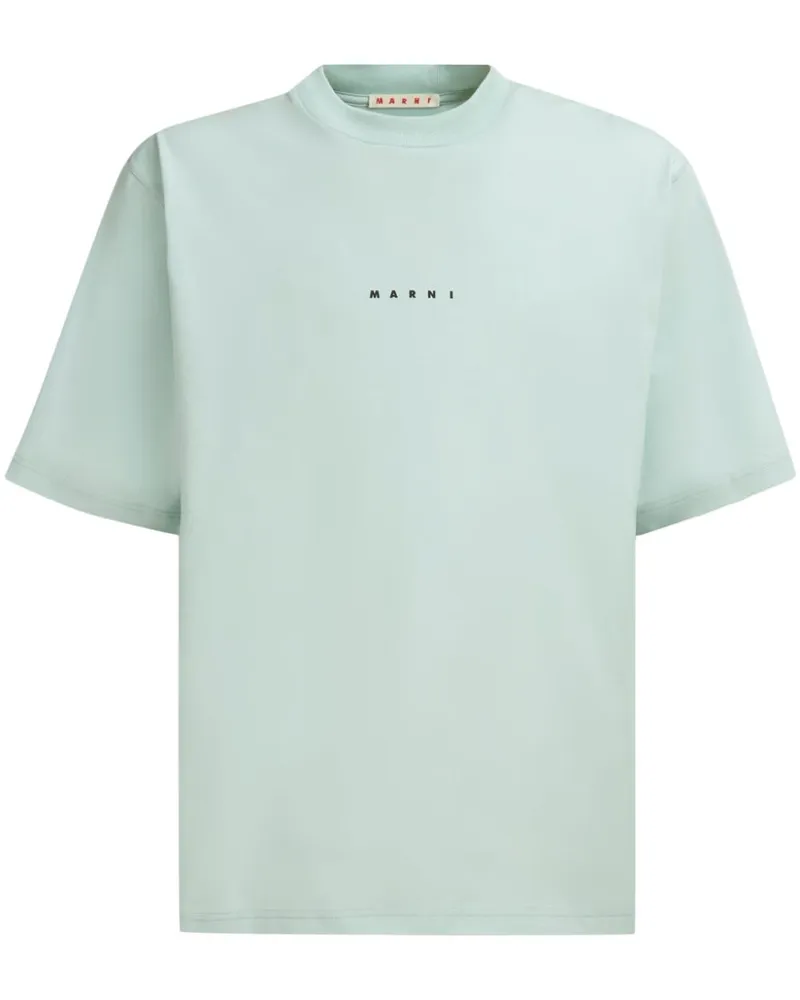 Marni T-Shirt mit Logo-Print Grün