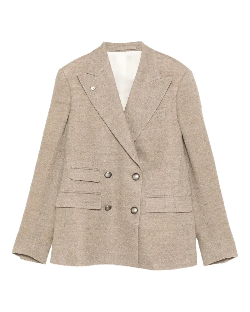 Luigi Bianchi Mantova Doppelreihiger Blazer - Nude Nude