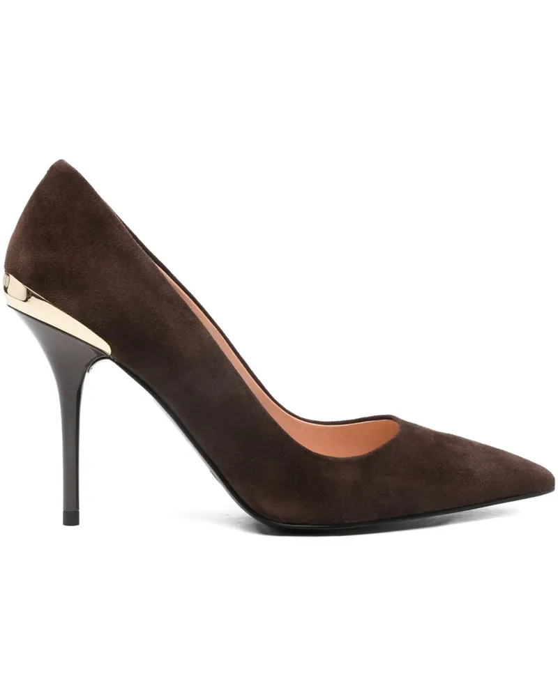 Moschino 95mm pointed-toe suede pumps - Braun Braun