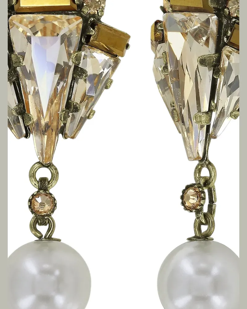 KONPLOTT Spikes and Pearls Hängeohrringe mit Kristallen - Gold Gold