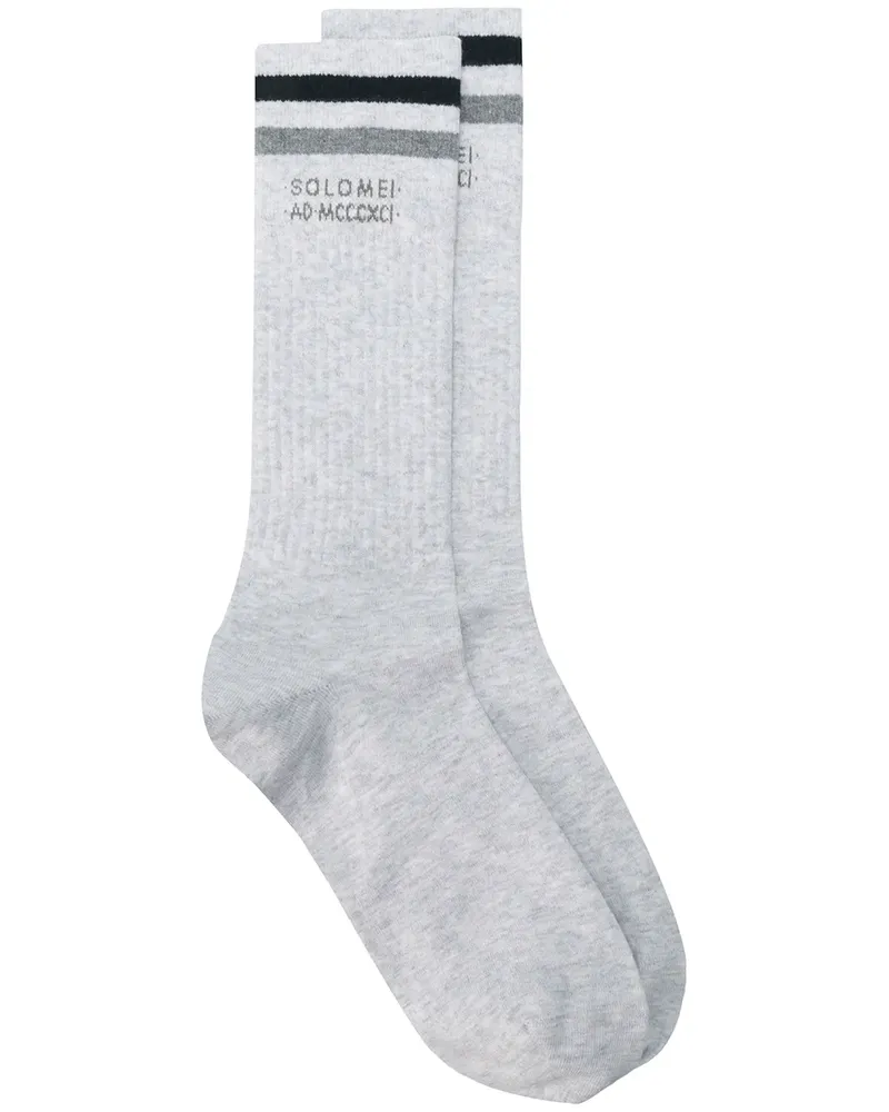 Brunello Cucinelli Gestreifte Socken - Grau Grau