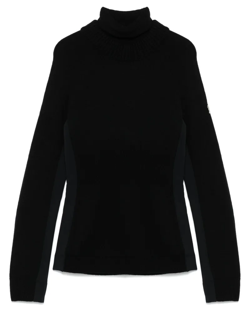 Moncler Pullover mit Logo-Patch - Schwarz Schwarz