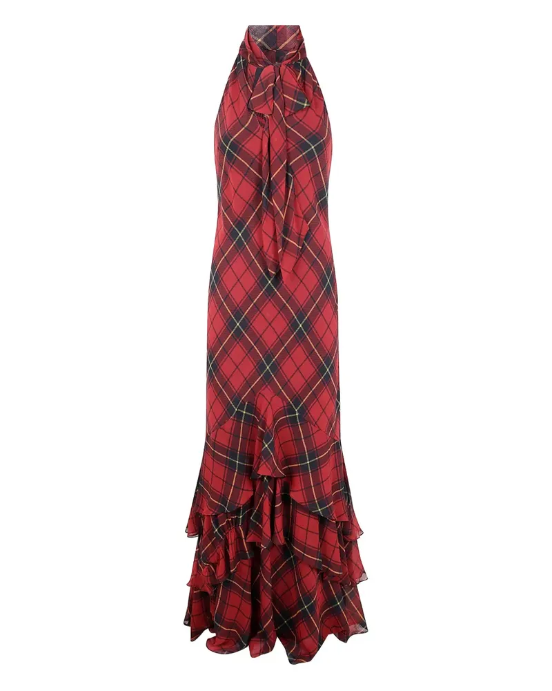 Ralph Lauren Kariertes Kleid mit Rüschen - Rot Rot