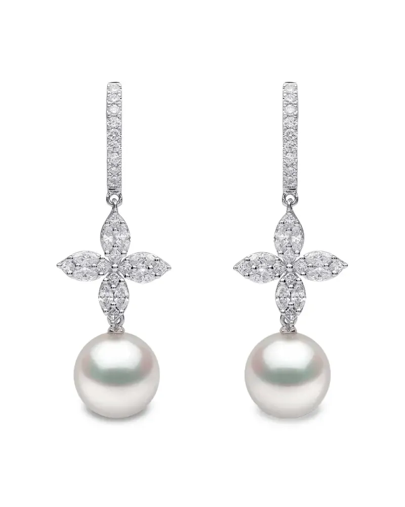 YOKO London Glitz pearl and diamond earrings - Silber Silber
