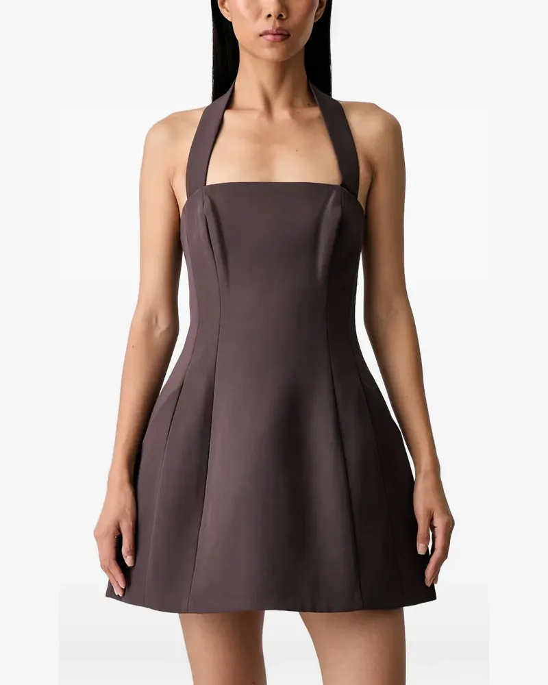 Bardot Nevelle Neckholder-Minikleid mit Falten - Braun Braun