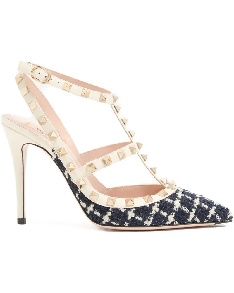 Valentino Garavani Rockstud Pumps mit Karomuster - Blau Blau