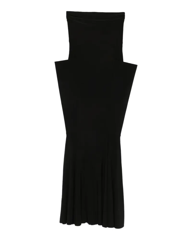 Norma Kamali strapless wing-detail fishtail gown - Schwarz Schwarz