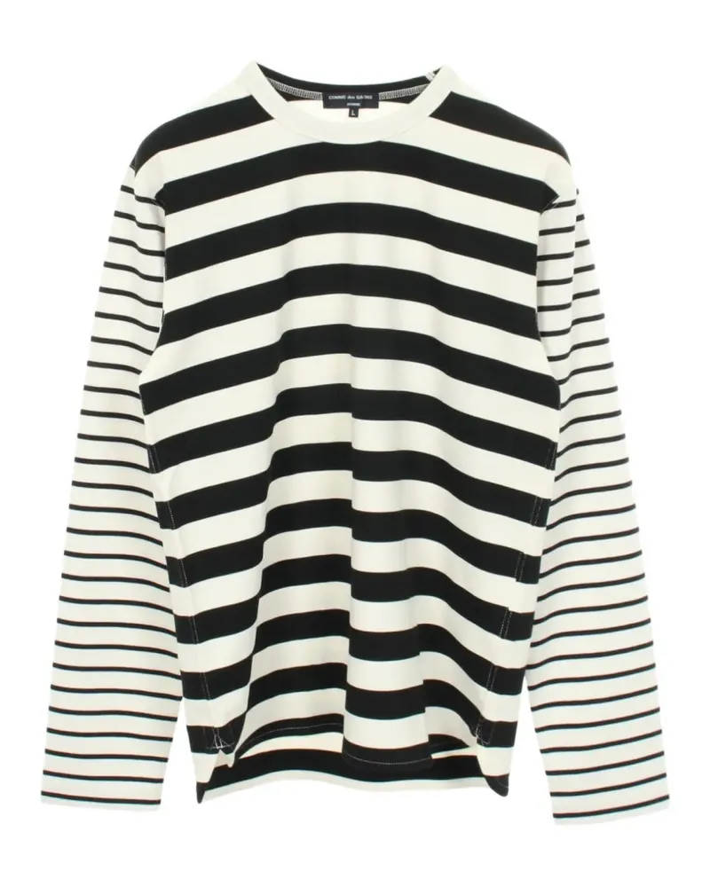 Comme des Garçons Gestreiftes Langarmshirt - Weiß Weiß