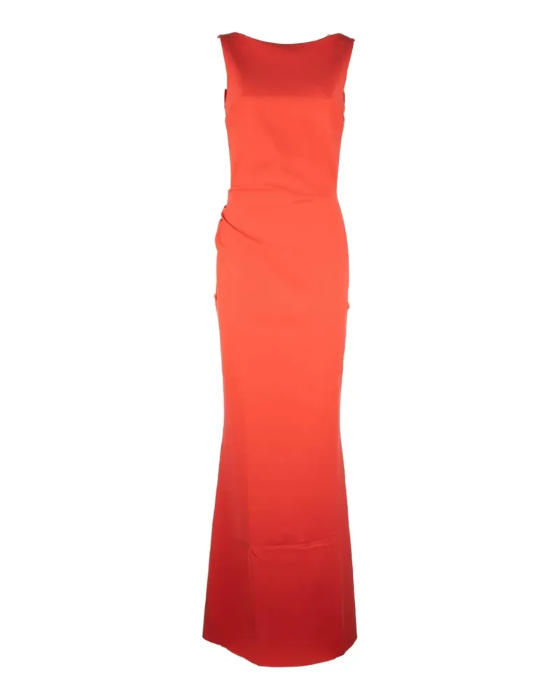 Chiara Boni Ajour draped sleeveless dress - Orange Orange