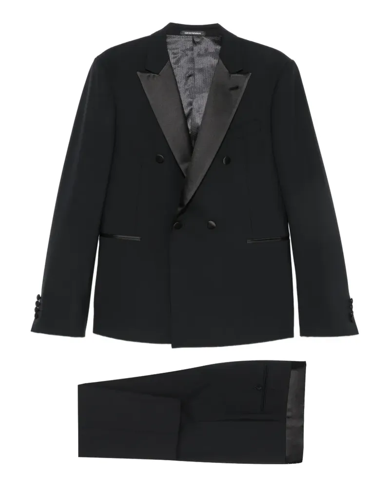 Emporio Armani double-breasted peaked-lapel suit - Blau Blau