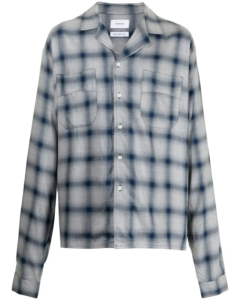 RHUDE Kariertes Hemd - Blau Blau