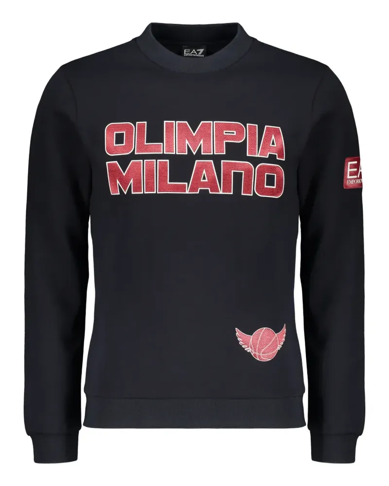EA7 Olimpia Milano logo-patch sweater - Blau Blau