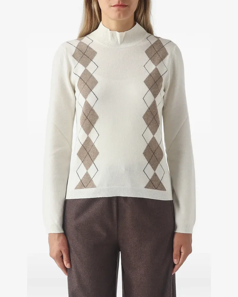 Gran Sasso Pullover mit Argyle-Muster - Weiß Weiß