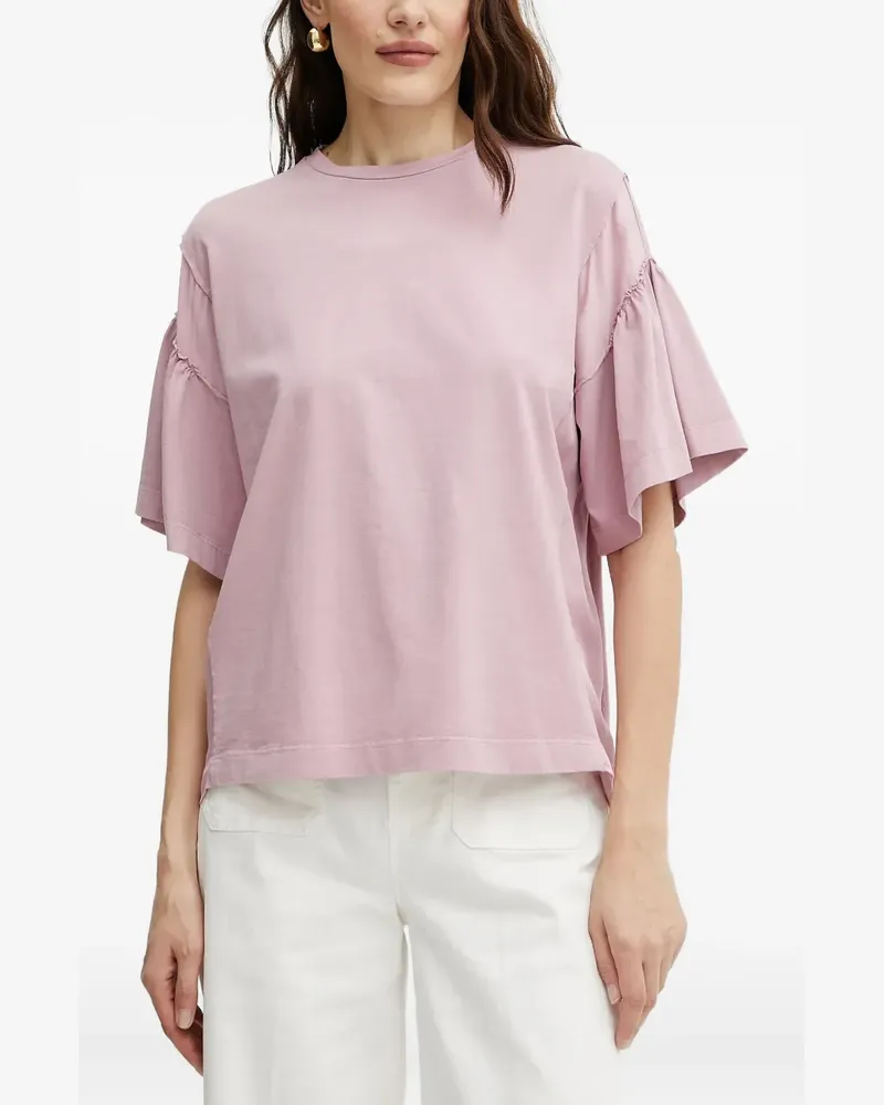 Pinko T-Shirt mit Rüschenärmeln - Nude Nude