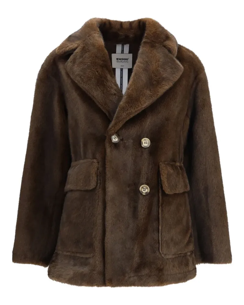 s.w.o.r.d 6.6.44 wide-lapel patch-pocket coat - Braun Braun
