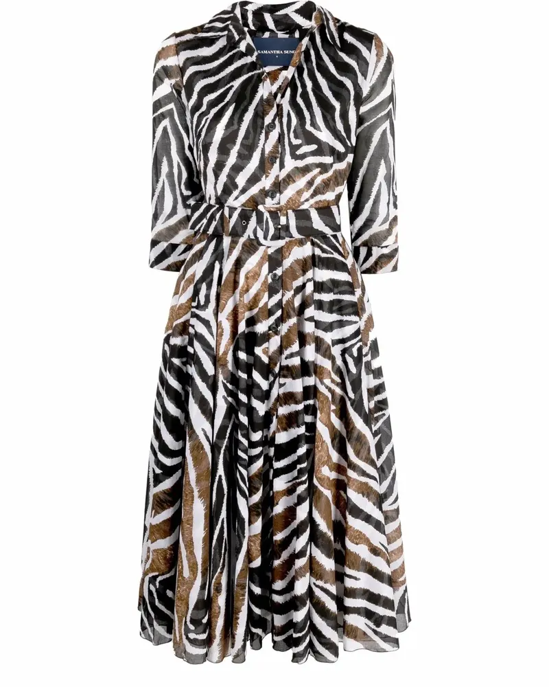 Samantha Sung Aster Hemdkleid - Schwarz Schwarz