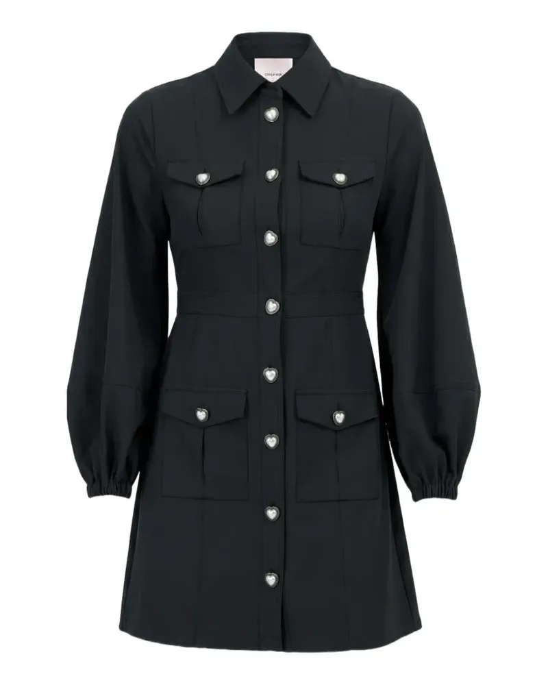 Cinq à Sept Lumira Minikleid mit Herzknöpfen - Schwarz Schwarz