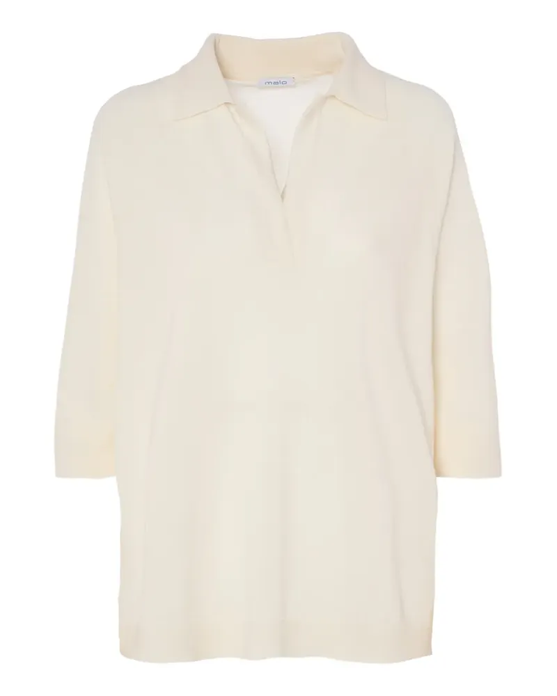 Malo Bluse mit Flügelkragen - Nude Nude
