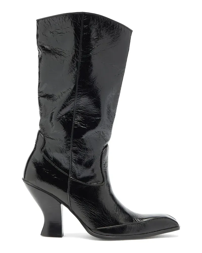 Diesel D-Luffy patent leather boots - Schwarz Schwarz