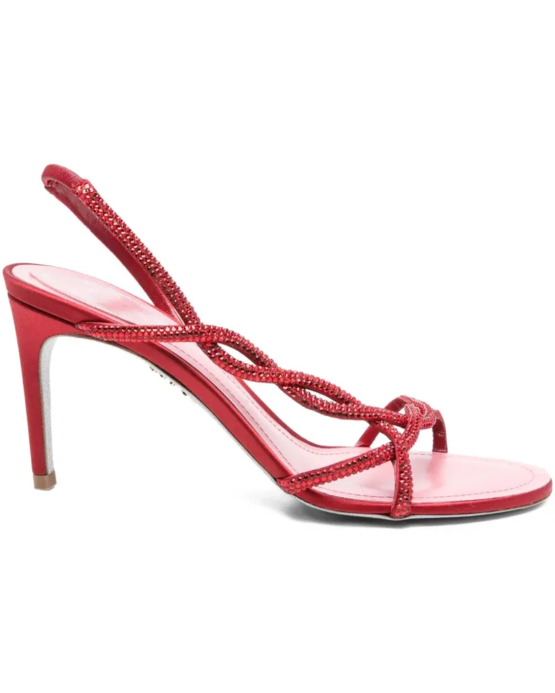 René Caovilla Slingback-Sandalen mit Kristallen 85mm - Rot Rot