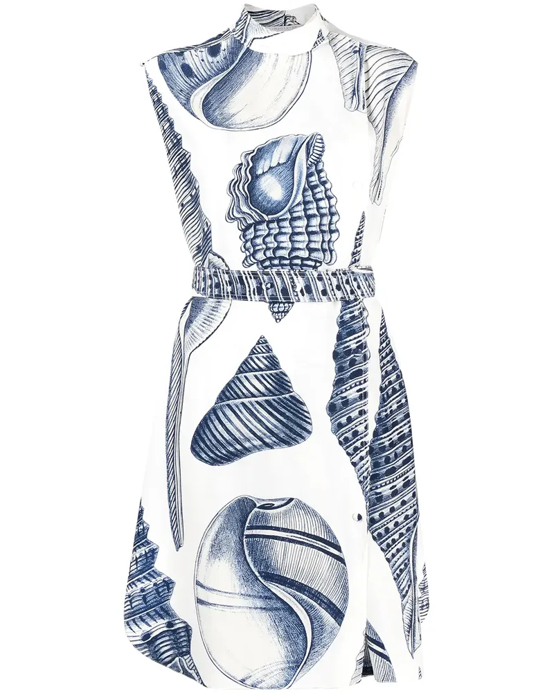 Stella McCartney Andrea Kleid mit Muschel-Print - Weiß Weiß