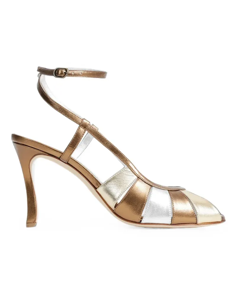 Manolo Blahnik metallic leather sandals - Gold Gold