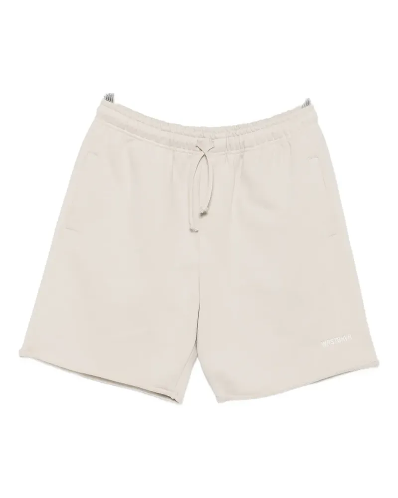 WRSTBHVR drawstring raw-edge track shorts - Nude Nude