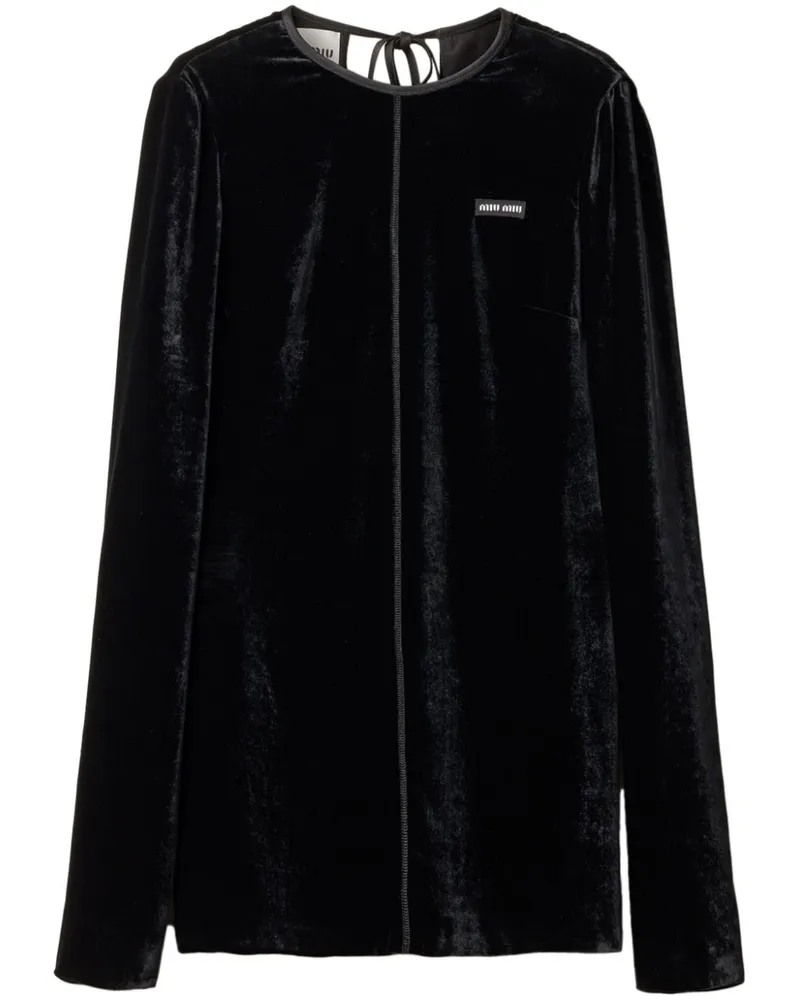 Miu Miu Minikleid aus Samt - Schwarz Schwarz