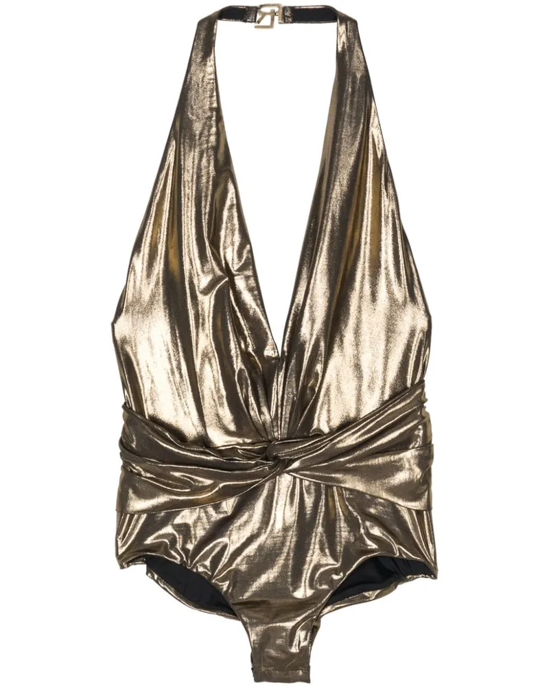 Ralph Lauren Drapierter Neckholder-Body - Gold Gold