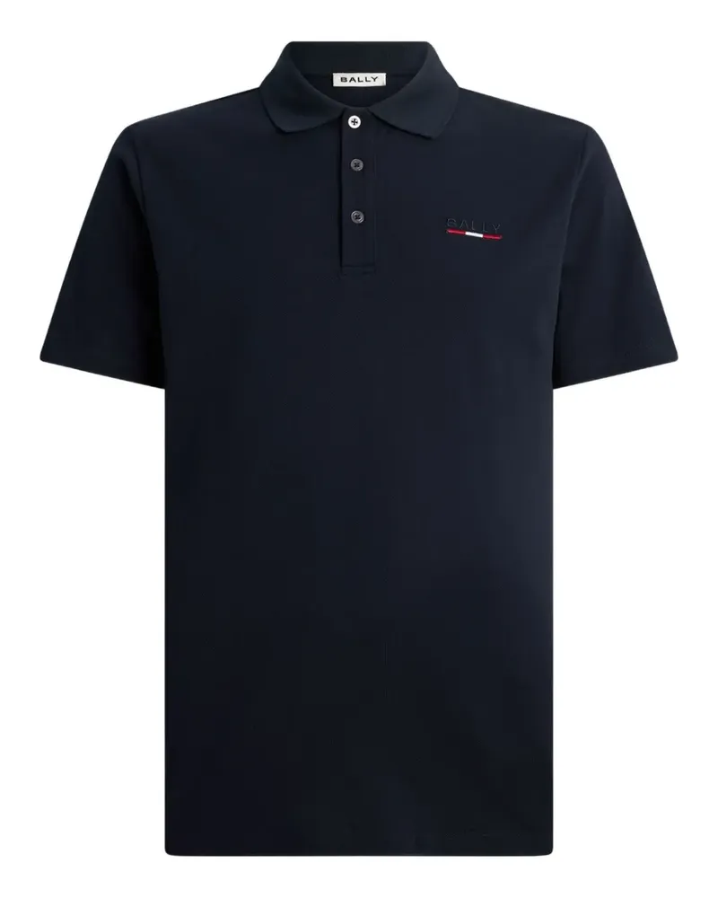 Bally Poloshirt mit Logo-Stickerei - Blau Blau