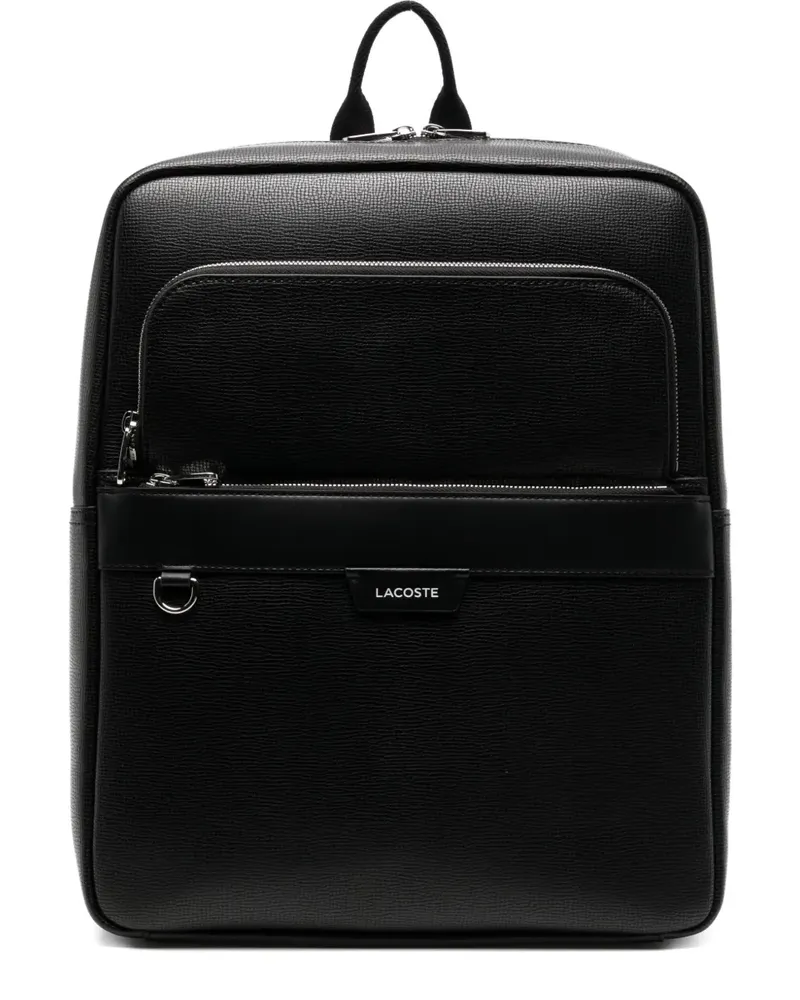 Lacoste Rucksack mit Logo-Schild - Schwarz Schwarz