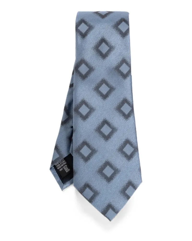 Giorgio Armani Seidenkrawatte mit geometrischem Print - Blau Blau