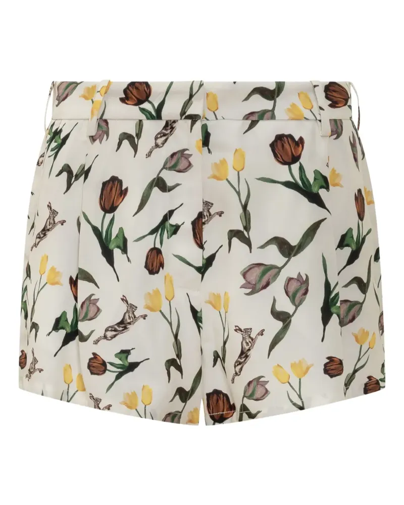 Marni Shorts mit Hasen-Print - Weiß Weiß