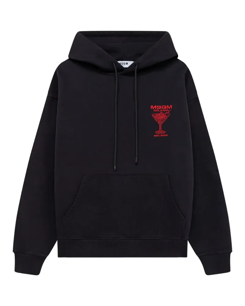 MSGM Hoodie mit Logo-Print - Schwarz Schwarz