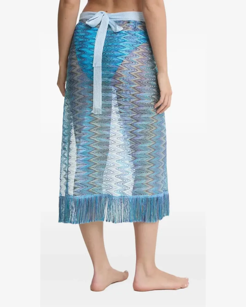 Missoni Sarong mit Zickzackmuster - Blau Blau