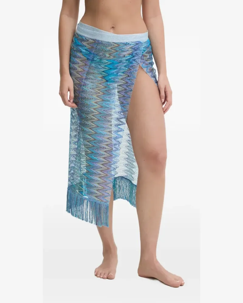 Missoni Sarong mit Zickzackmuster - Blau Blau