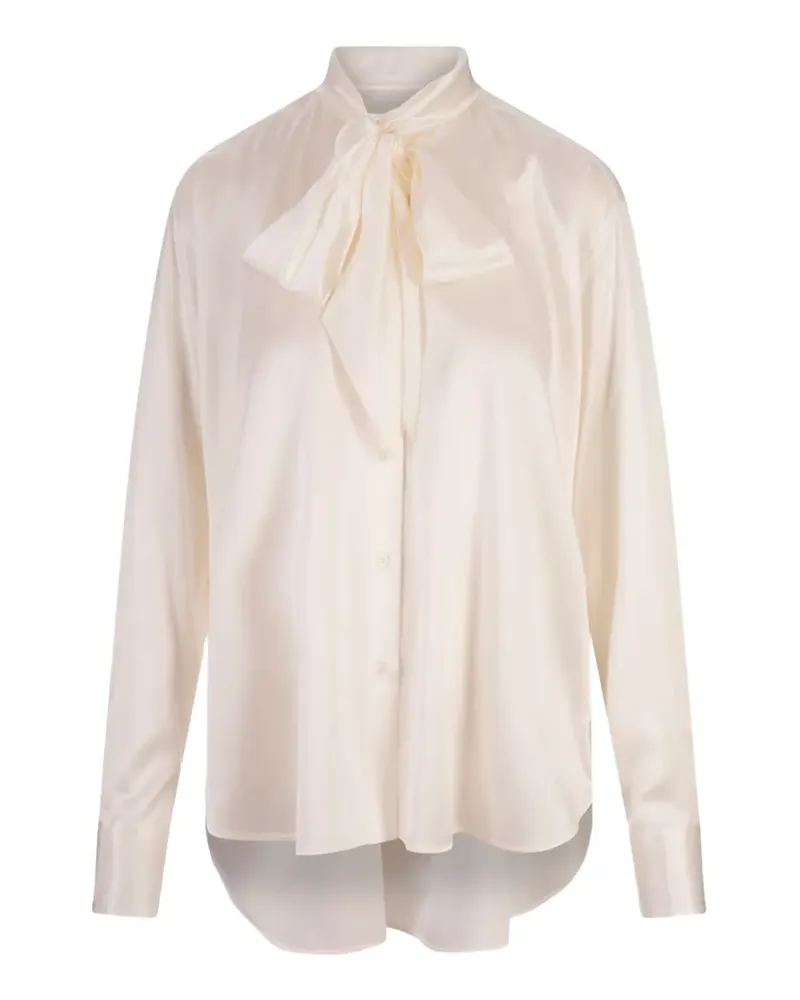Ermanno Scervino Satinhemd mit Schleife - Nude Nude