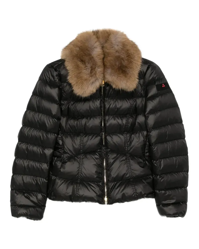 Peuterey Gesteppte Jisk MQN Jacke mit Faux Fur-Kragen - Schwarz Schwarz