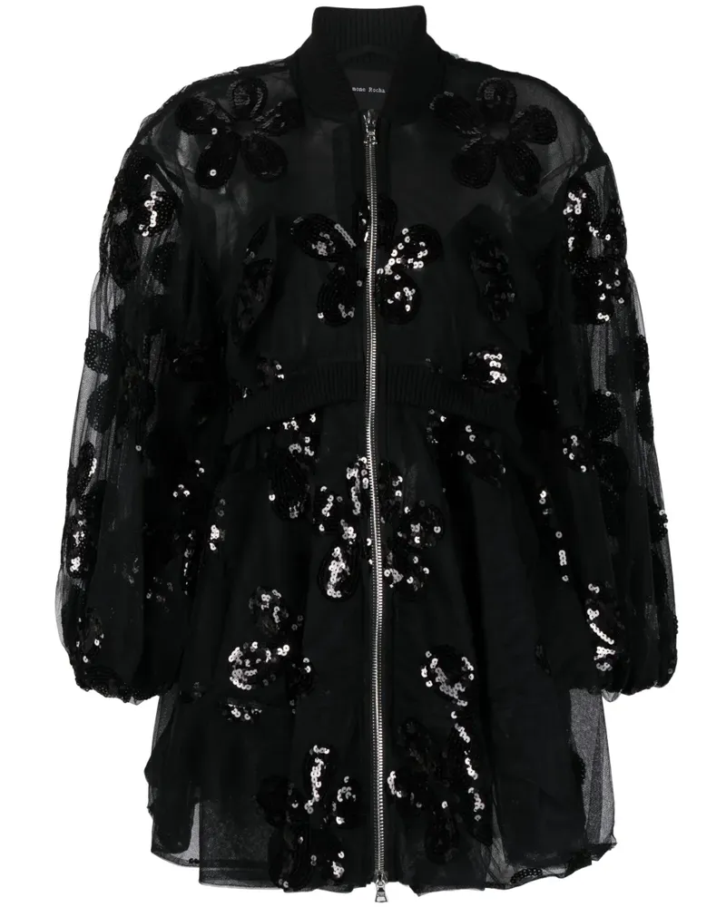 Simone Rocha Korsage mit Pailletten - Schwarz Schwarz